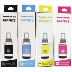PREMIUM - Tinta Genérica 664 para recarga de impresora L210 L355 L475 L555 x4