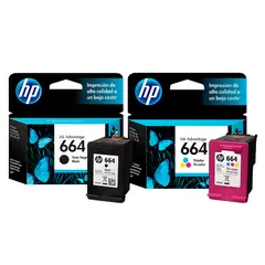 HP - Cartucho 664 negro y tricolor para impresoras 2135 2675