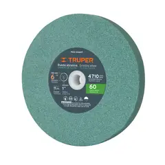 TRUPER - Piedra Abrasiva De 6" Para Esmeril, Grano 60, Espesor 3/4"