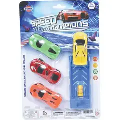 JUGUETELANDIA - Lanzador Track Carros X 4 Blister