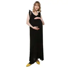 MOMS CLOSET - Vestido de Maternidad Largo Negro