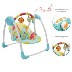 PREMIUM BABY - Columpio Mecedora Bebe Portátil PB2024 Azul