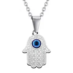 DAYOSHOP - Collar Mano Jamsa Fatima Ojo Turco Acero Inoxidable Estuche_.