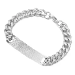 DAYOSHOP - Pulsera Padre Nuestro Acero Hombre Gruesa Estuche_.
