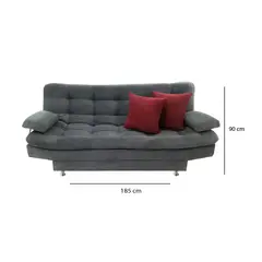 INDUSTRIAL BASESTILOS - Sofá Cama Moltochic C/B Lino Gris Os,cojines patas metálicas