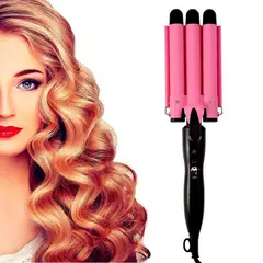 ZHOPI CO - Rizador Ondulador Profesional Triple Tubo Ceramico Ondas Sirena