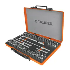 TRUPER - Juego De Copas Mixtas Con 42 Piezas, Cuadrante De 1/2"