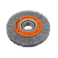 TRUPER - Grata De Alambre Ondulado De 6" X 13/16", Eje De 1.1/4"