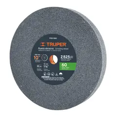 TRUPER - Piedra Abrasiva 10" Para Esmeril, Grano 60, Espesor 1.1/4"