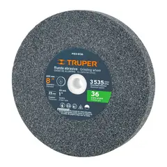 TRUPER - Piedra Abrasiva De 8" Para Esmeril, Grano 36, Espesor 1"