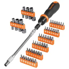 TRUPER - Destornillador Tipo Ratchet Con Puntas Y Copas 58 Piezas
