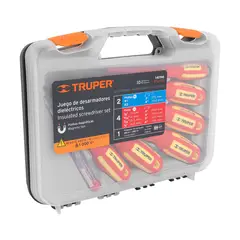 TRUPER - Juego De 6 Destornillares Dieléctricos Con Testr Y Estuche