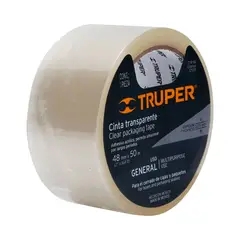 TRUPER - Cinta Ancha Transparente Profesional De 50 Metros Y 48 Mm