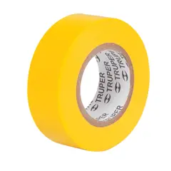 TRUPER - Cinta De Aislar Profesional De Pvc Amarilla De 9 M X 19 Mm