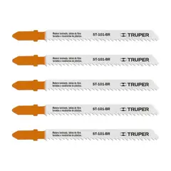 TRUPER - 5 Seguetas Tipo T De 10 Cm, 10 Dpp, Corte Recto Y Fino
