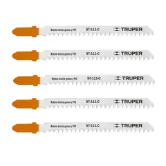 TRUPER - 5 Seguetas Tipo T De 10 Cm, 8 Dpp, Corte Recto Y Estándar
