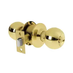 HERMEX - Cerradura O Chapa Para Baño, Tipo Esfera Latón Claro