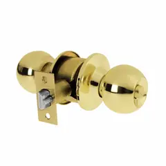 HERMEX - Cerradura O Chapa Para Habitación, Tipo Esfera Latón Claro