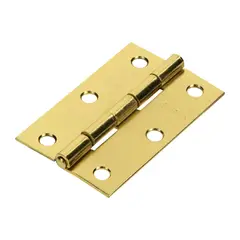 HERMEX - Caja de 20 Bisagras Rectangulares de 6.4 cm, Acero Latonado