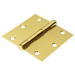 HERMEX - Caja de 10 Bisagras Cuadradas de 8.9 cm, Acero Latonado