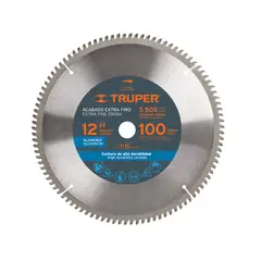 TRUPER - Disco Sierra Aluminio de 12", Centro 1", 100 Dientes