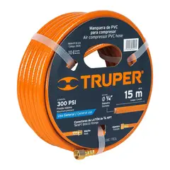 TRUPER - Manguera Para Compresor De Pvc 15 M, 1/4" Npt, 300 Psi