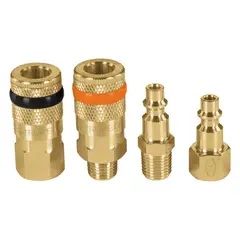 TRUPER - Set De 4 Conectores Y Acoples Rápidos Neumáticos De Latón