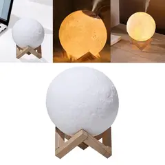 TECNOHOGAR JS - Humificador Difusor Luna Aroma 3 Toques Led Lampara Con Base