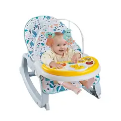 KIDSHOP - Silla Mecedora Vibradora Musical Doble Bandeja 7191 Azul