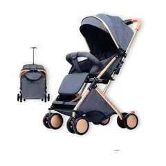 KIDSHOP - Coche Para Bebe Paseador Tipo Maleta + Toldillo GRIS 609-1-
