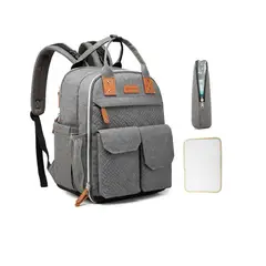 KIDSHOP - Pañalera Bolso Materno Multifuncional Cambiador Gris LD2204