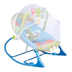 KIDSHOP - Silla Mecedora Para Bebes Con Toldillo 68123 Elefante verde