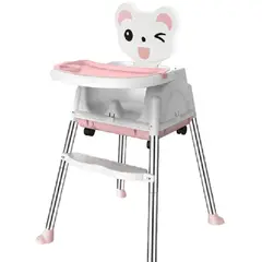KIDSHOP - Silla de comer de bebe gatita 4 en 1 bz-507 rosada-