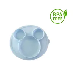 KIDSHOP - Plato Silicona Antideslizante Para Bebé Celeste Hydg-2