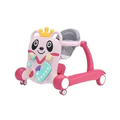 KIDSHOP - Andadera Caminador Musical 2 En 1 Panda Rosa 313B