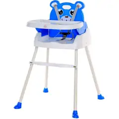 KIDSHOP - Silla de comer de bebe osito 4 en- 1 azul