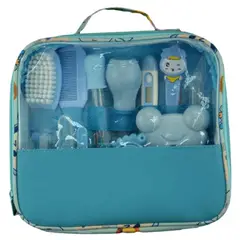 KIDSHOP - Kit de aseo completo y cuidado personal 14 piezas azul