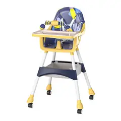 KIDSHOP - Silla Comedor Para Bebé 2 En 1 Imper Freno Juguetes Amarillo