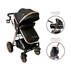 HAPPY BABY - Coche Para Bebe Tipo Moisés Alizze Negro