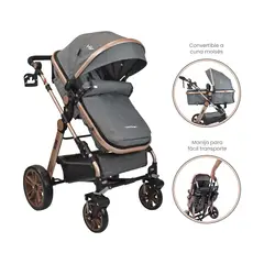 HAPPY BABY - Coche Para Bebe Tipo Moisés Alizze Gris