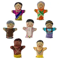 CREAPLAST - Títeres Familia x7 Integrantes - Etnia Indigena