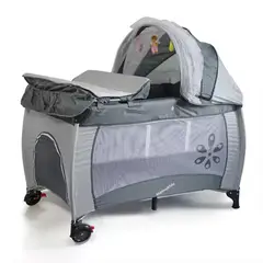 KIDSHOP - Cuna Corral Camping Plegable Toldillo Cambiador S12-7 Gris-