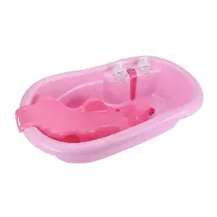 KIDSHOP - Bañera para bebés termómetro y dispensador de lado rosa 302