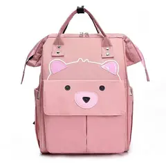 KIDSHOP - Bolso Pañalera Bebe Tipo Morral Nuevo Diseño Osito 1402 Rosa