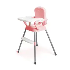 KIDSHOP - Silla Comedor Bebe 3 en1 Portatil Baby XD-1 ROSADO