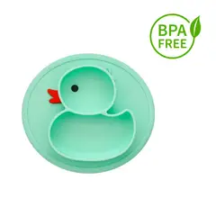 KIDSHOP - Plato Silicona Antideslizante Para Bebé Verde Hydg-1
