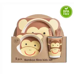 KIDSHOP - Set Vajilla Bambu 5 Piezas ZMD001 Mono