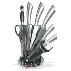 WINSOR - Juego De Cuchillos En Acero Inoxidable Negro X9 Pcs