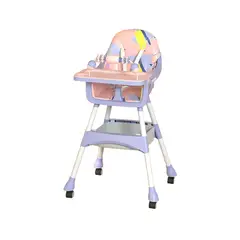KIDSHOP - Silla Comedor Para Bebé 2 En 1 Imper Freno Juguetes Lila