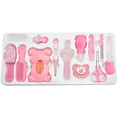 KIDSHOP - Kit aseo bebe de 13 piezas con termometro bañera hy-g-1 rosa
